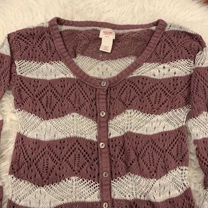 XS Mossimo purple and white striped sweater